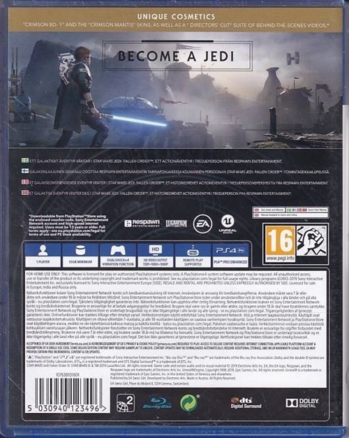 Star Wars Jedi Fallen Order Deluxe Edition - PS4 (B-Grade) (Genbrug)